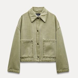 NWT Zara embroidered jacket - green